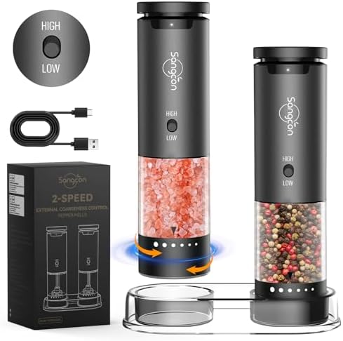 Vivid 2-Speed Electric Salt Pepper Grinder Set