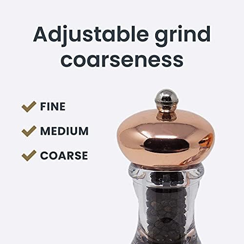7-Inch Copper-Plated Pepper Mill Salt Shaker Set