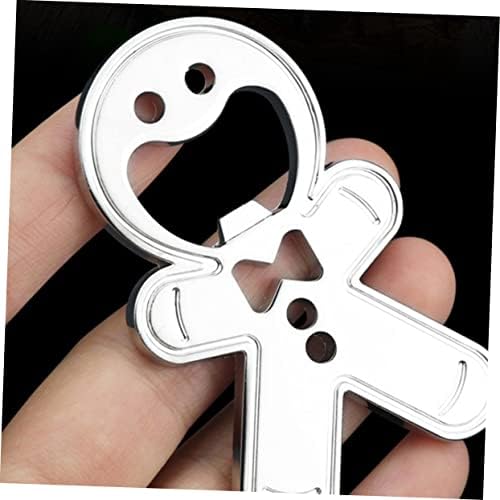 LABRIMP 2pcs Gingerbread Man Bottle Opener Can Cooler Holder