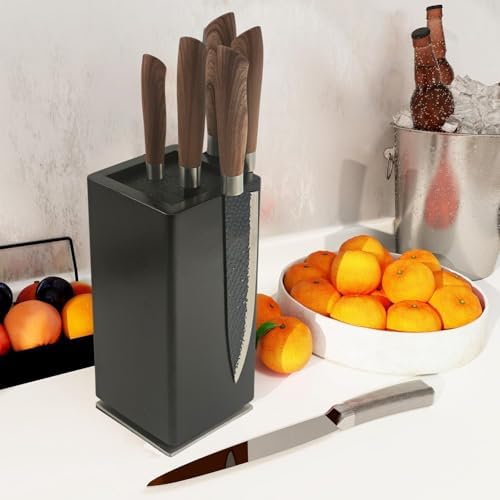 Resafy Magnetic Knife Wooden Block Rotatable Durable Kitchen Tool
