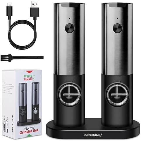 Effortless Electric Salt and Pepper Mill Set