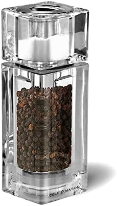 Cole Mason Precision Cube Clear Salt Shaker Pepper Mill 145mm