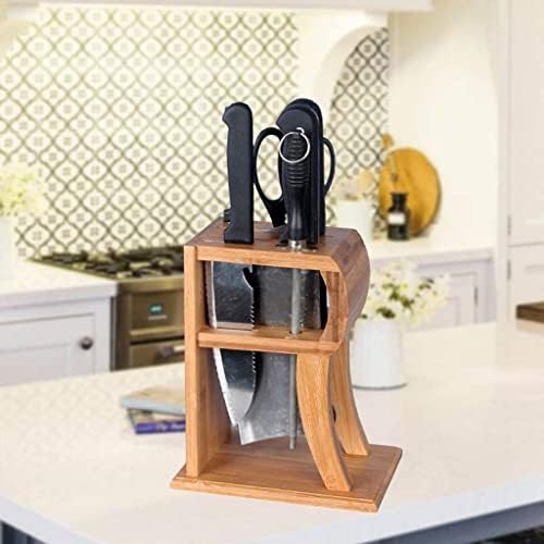 Zaego Durable Waterproof Bamboo Knife Holder for Countertops