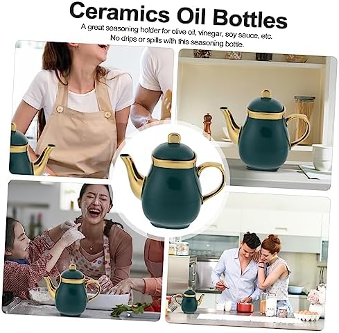 Garneck Unique Ceramic Oil Vinegar Condiment Bottles
