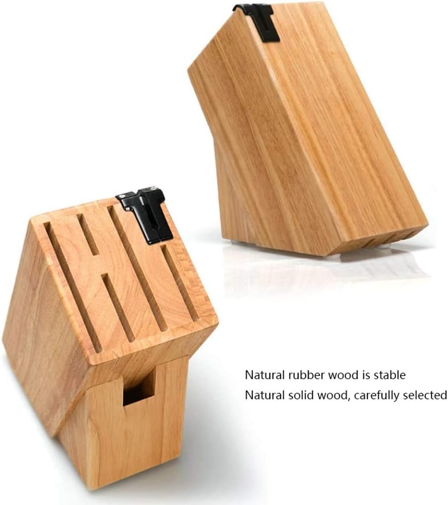 Wood knife holder with stone