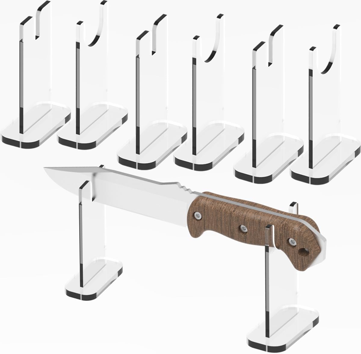 4-Piece Acrylic Knife Display Stand Set