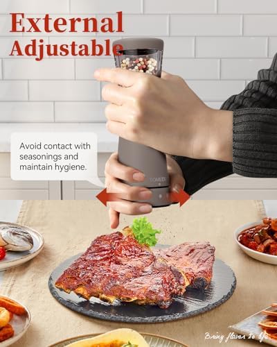 Sturdy Stainless Steel Salt Pepper Grinder Set With Rechargeable Power LED Light