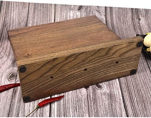Double-Sided Magnetic Kitchen Knife Holder with Wood Block