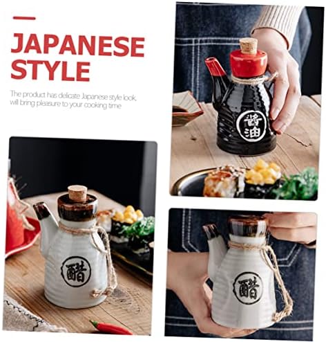 Japanese Sauce Dispenser Set with Ceramic CasesPerfect for Home and Kitchen Use