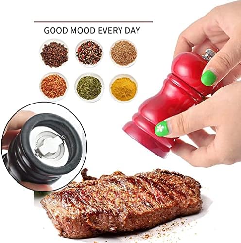Adjustable Pepper Mill Set for Kitchen Camping Coarse Fine Grind Ergonomic Design