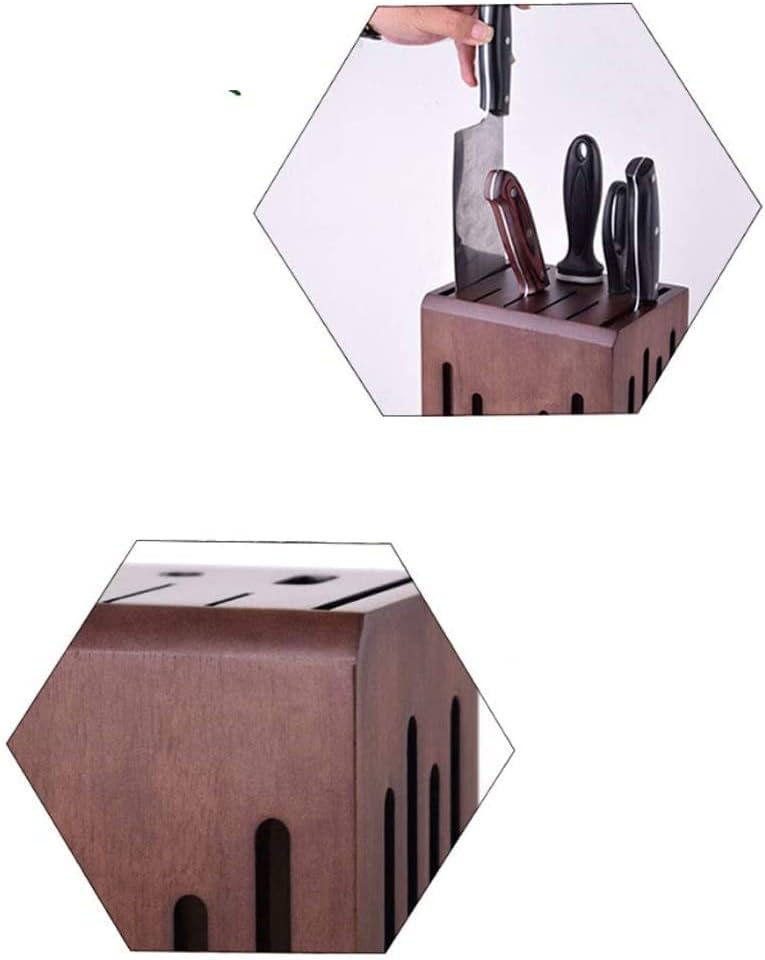 9-Slot Wooden Kitchen Knife Holder Universal for Storage and Convenience