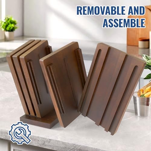 Diagsh Ergonomic Solid-Wood Knife Block for Chefs - Detachable Washable Premium Quality