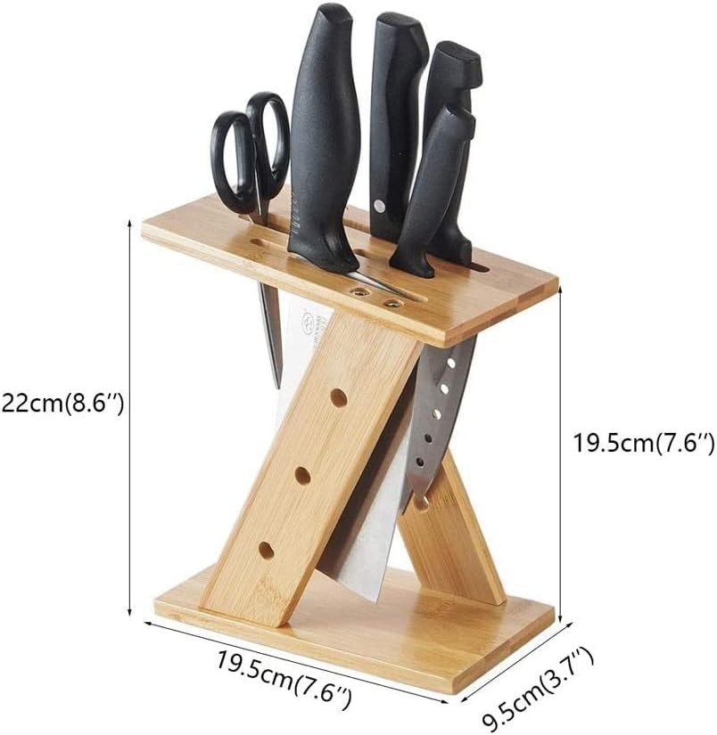 ZAEGO Bamboo Kitchen Knife Block