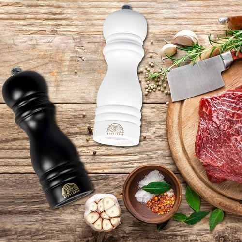 Adjustable Wooden Salt and Pepper Mills for the Home