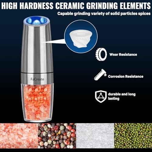 Gravity Electric Salt and Pepper Grinder Set
