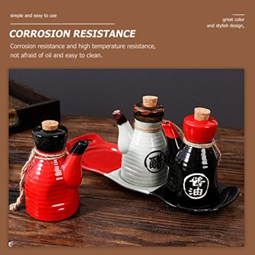 Alipis Japanese Ceramic Oil Dispenser with Cork Stopper