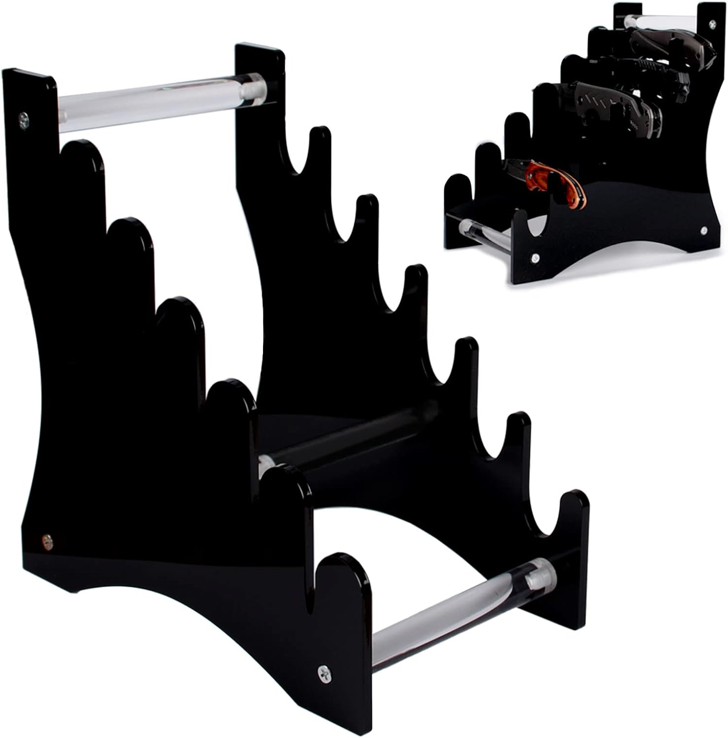 10-in-1 acrylic knife holder black