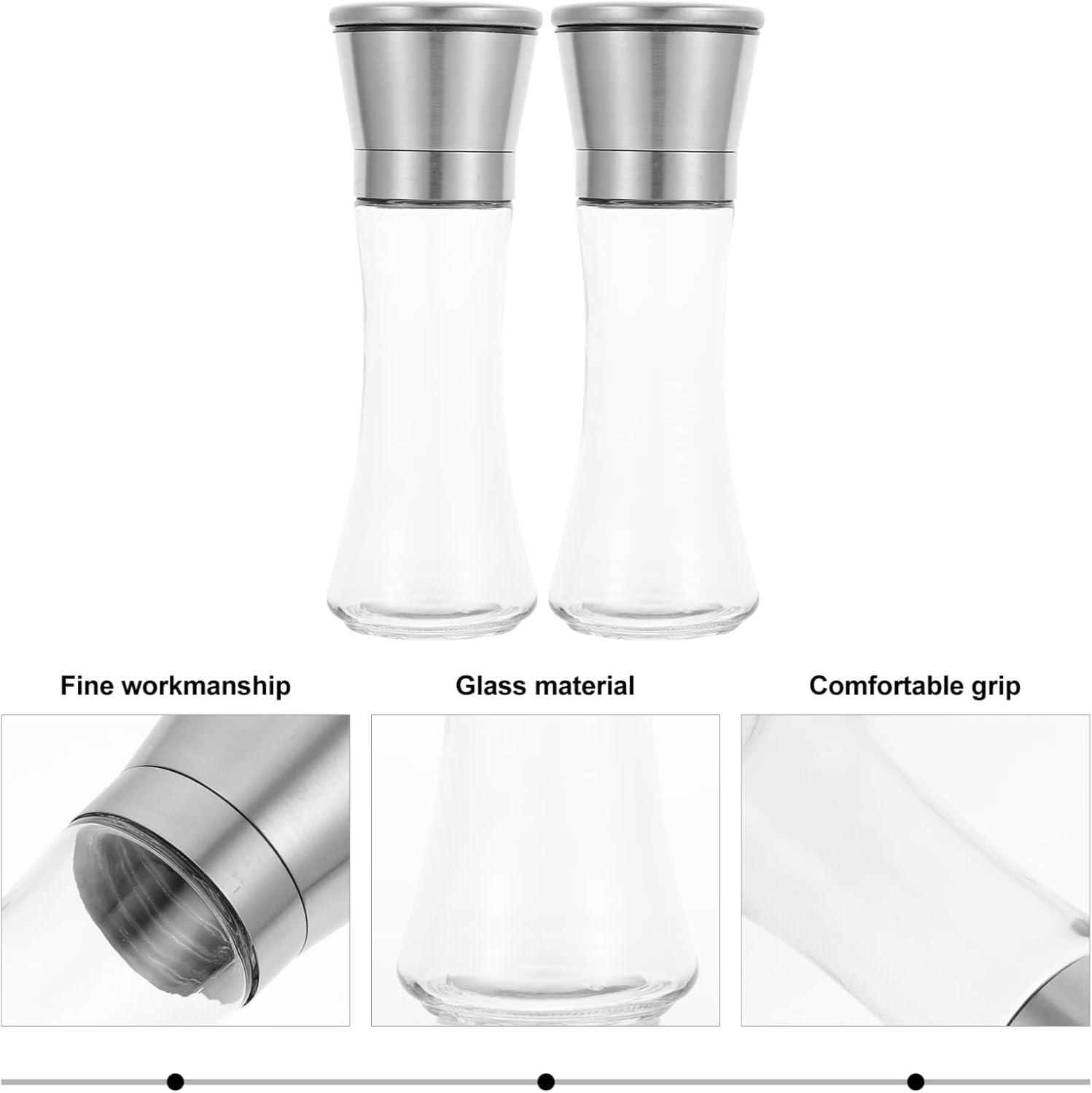Mikinona Durable 2-Piece Salt Pepper Mill Set