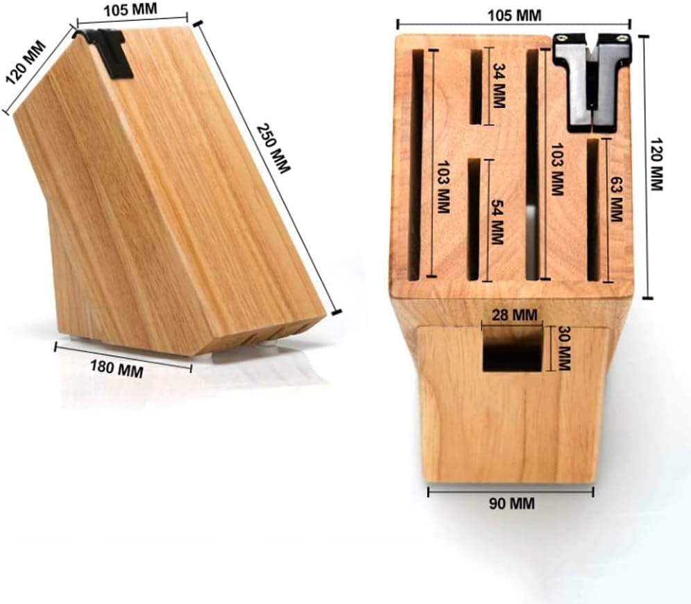 Wood knife holder with stone
