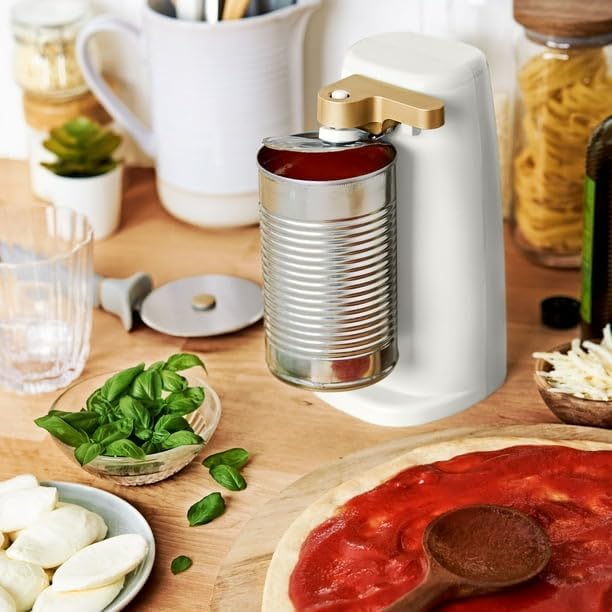 Easy-Prep Electric Can Opener White Icing with Built-In Knife Sharpener