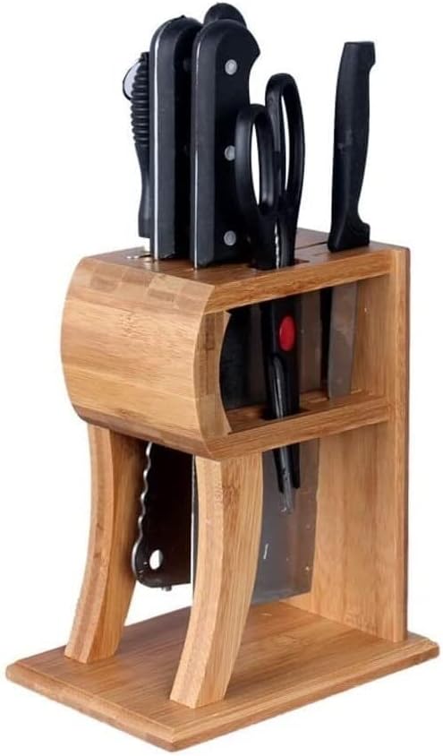 Zaego Durable Waterproof Bamboo Knife Holder for Countertops
