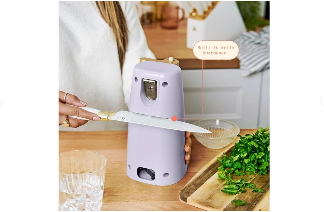 Elegant Safe-Cut Electric Can Opener Lavender by Drew Barrymore