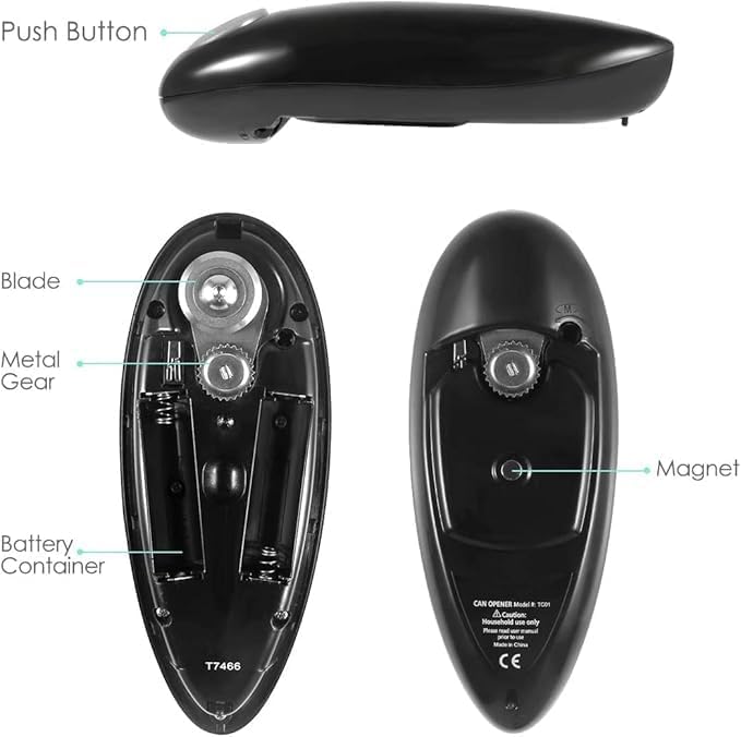 Electric Can Opener for Seniors with arthritis Smooth Edge Universal Use
