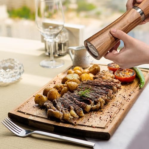 Premium Wooden Salt and Pepper Grinder Set