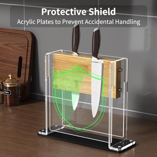 NPPLUS Magnetic Knife Block Holder with 2-Sided Magnets for Kitchen Organization