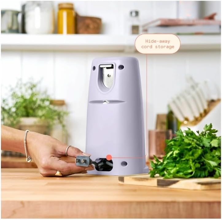 Elegant Safe-Cut Electric Can Opener Lavender by Drew Barrymore