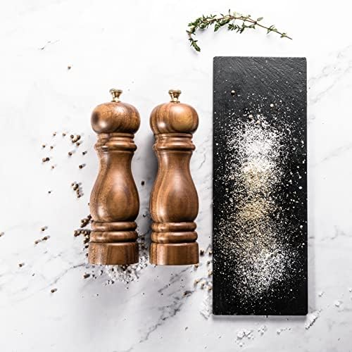 Premium 7-inch Wooden Salt and Pepper Mill Set