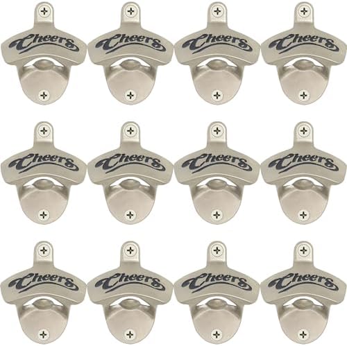Sturdy Stainless Steel 12-Piece Set Wall-Mounted Bottle Opener