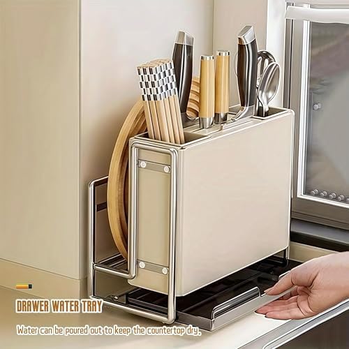 Universal Knife Holder Cyscratia Kitchen Gadget - Dual Use Space-Saving Kitchen Organizing Tool