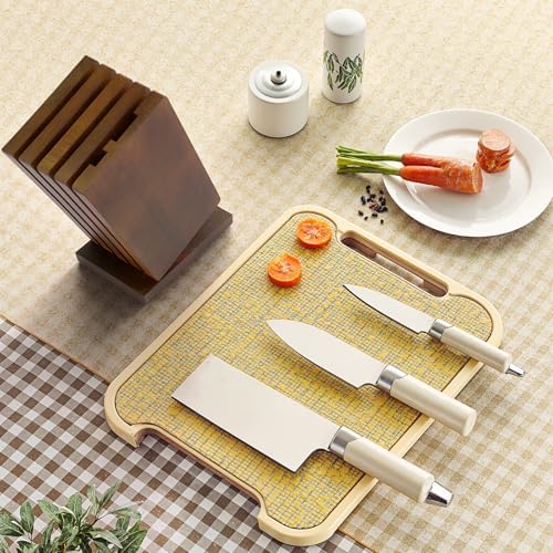 Diagsh Ergonomic Solid-Wood Knife Block for Chefs - Detachable Washable Premium Quality