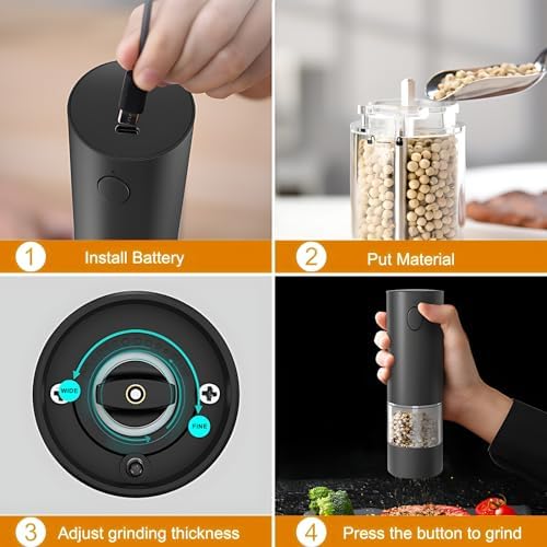 LASIEYO Electric Salt and Pepper Grinder Set