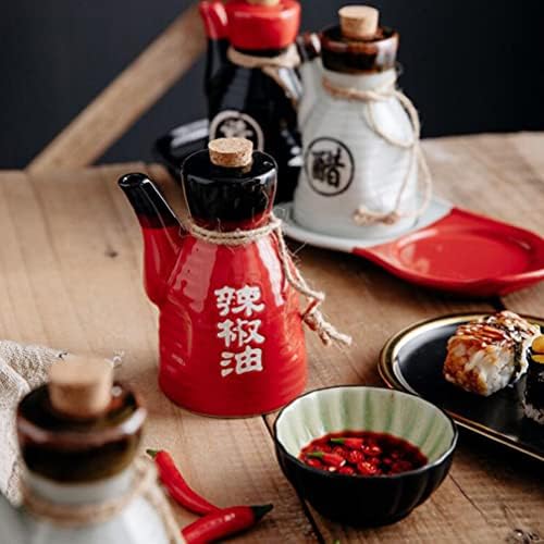 Alipis Japanese Ceramic Oil Dispenser with Cork Stopper