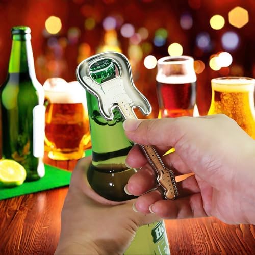 2-Piece Set Guitar Shaped Bottle Opener Music-Inspired Home and Kitchen Gift