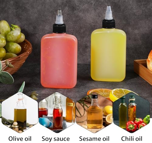KALIONE Oil Dispenser Bottle for Camping 4oz Squeeze Condiment Bottles