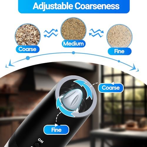 Compact Electric Salt Pepper Grinder Set with LED Light Fast Charging