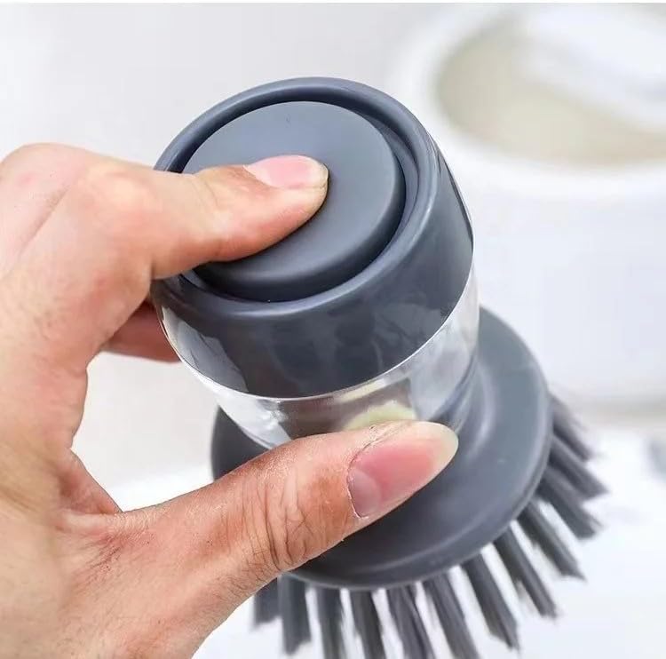 Safe Kitchen Cleaning Palm Brush with Soap Dispenser