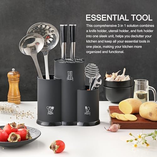 JJOO 3-in-1 Knife Holder Kitchen Organization