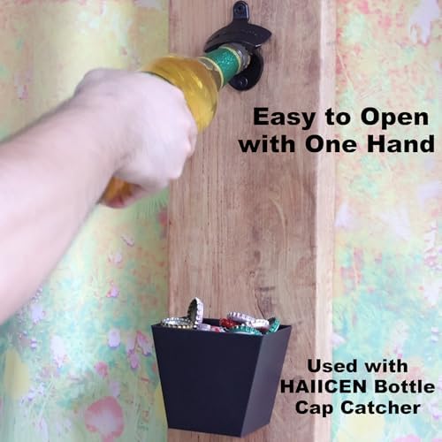 Humorously Stylish Black Wall-Mounted Bottle Opener Gift