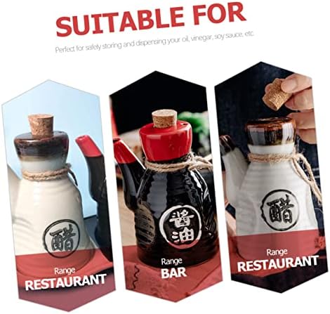 Japanese Sauce Dispenser Set with Ceramic CasesPerfect for Home and Kitchen Use