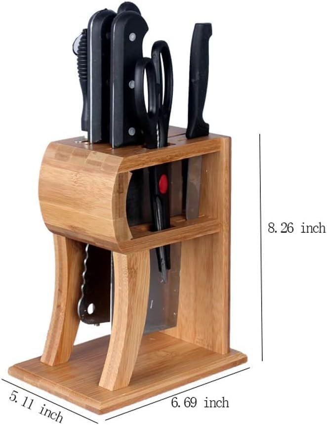 Zaego Durable Waterproof Bamboo Knife Holder for Countertops