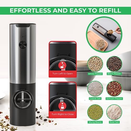 Effortless Electric Salt and Pepper Mill Set