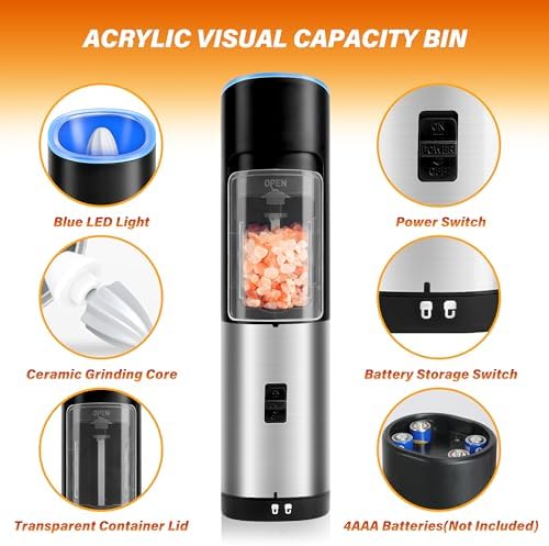 Simple Delight Electric Salt Pepper Grinder Set