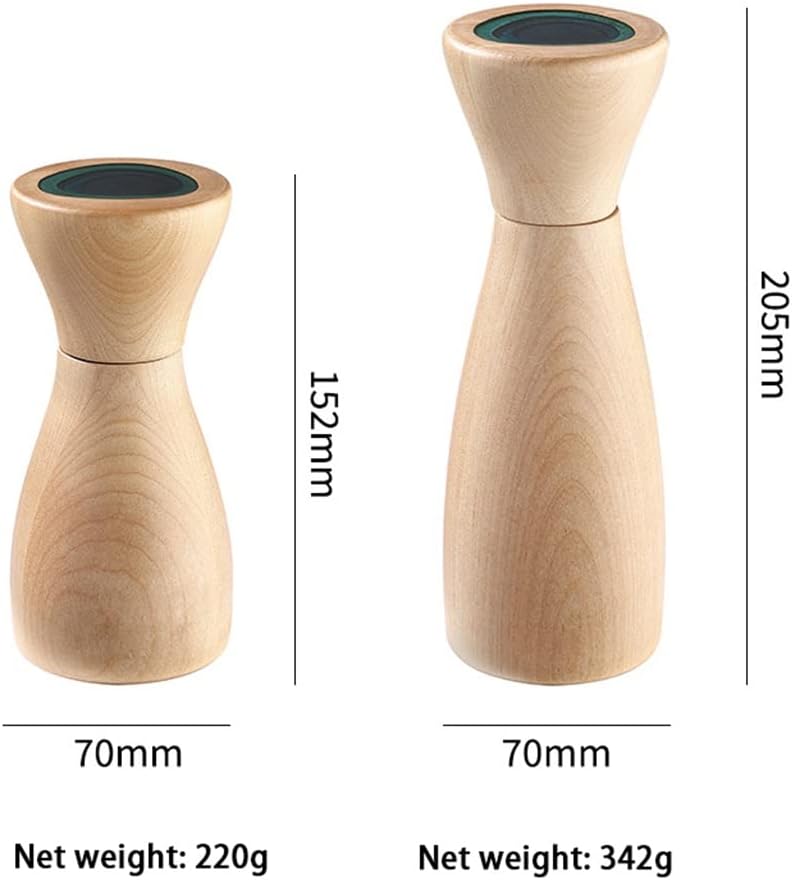 Elegant Gourmet Salt Pepper grinder Set with Wooden Mills