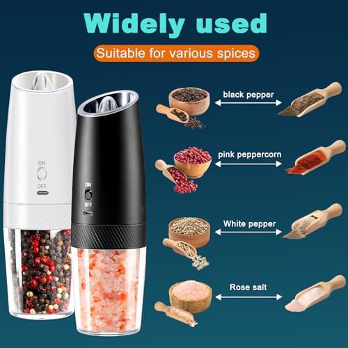 Effortless Salt Pepper Mill Set with LED Light