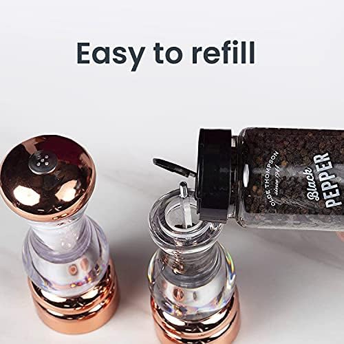 7-Inch Copper-Plated Pepper Mill Salt Shaker Set
