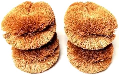 Handmade Eco-Tawashi brushes 4 pack Coconut Fiber Tawashi vegetable cleaning brushes